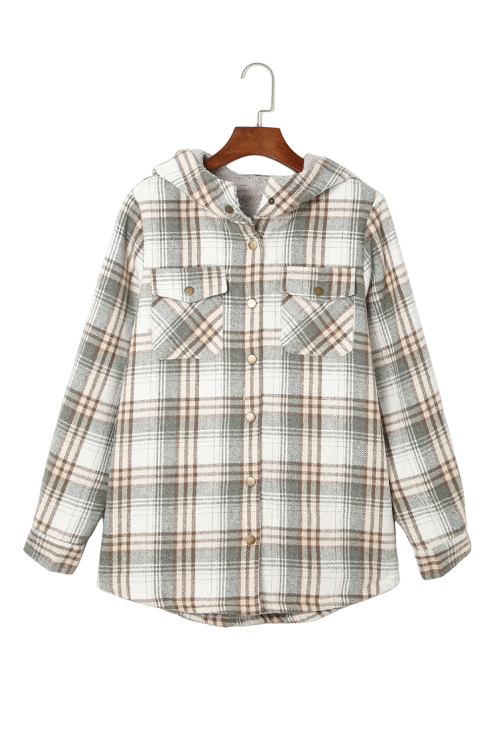 Cozy Plush Plaid Sherpa Hoodie Shacket