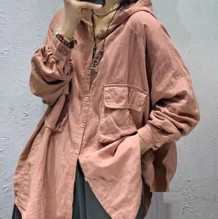 Daydream™ Cotton Hoodie Button-Up Shacket – One Oversized Fit
