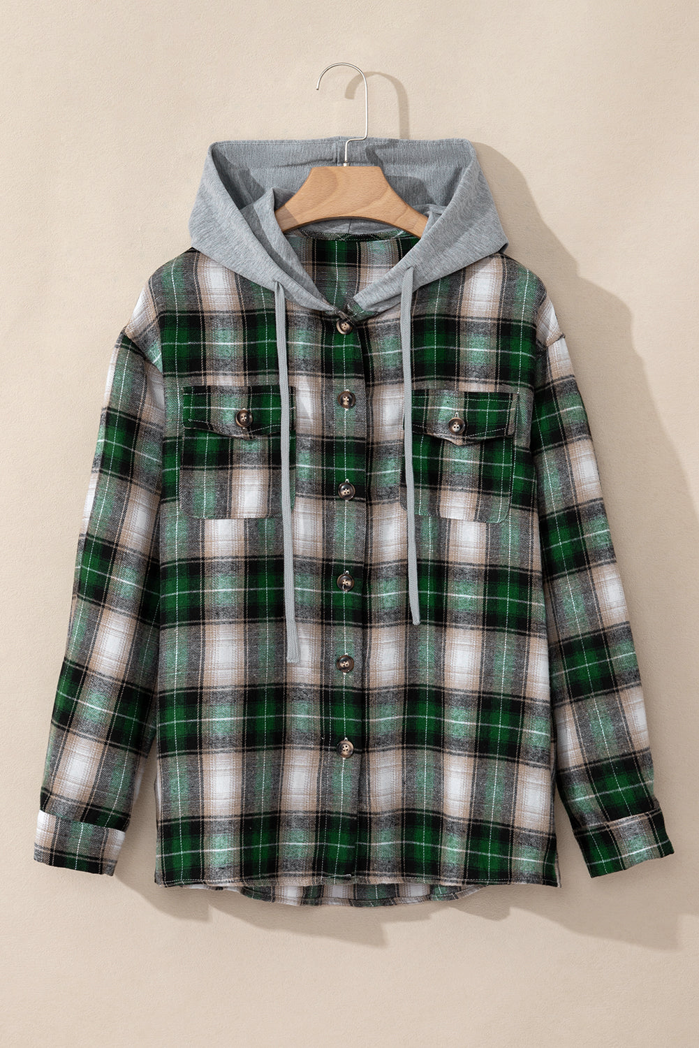 Cozy Red Plaid Hoodie Shacket