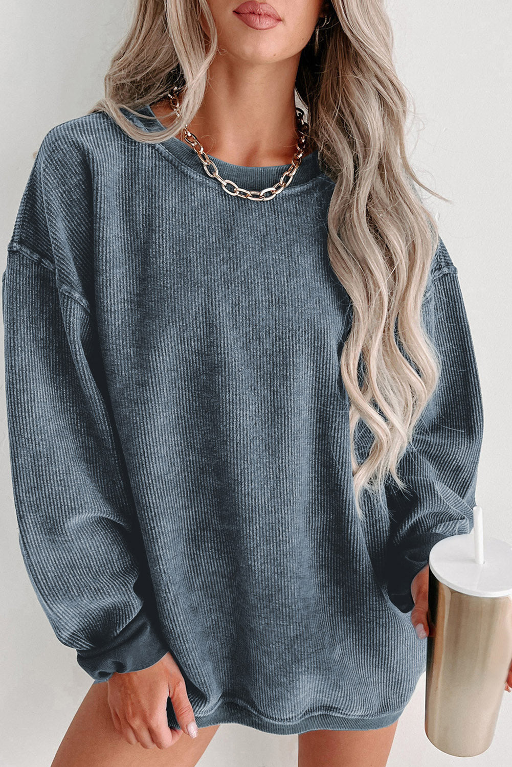 Comfy Corduroy Boyfriend Sweatshirt in 6 Colors ( S-2X)