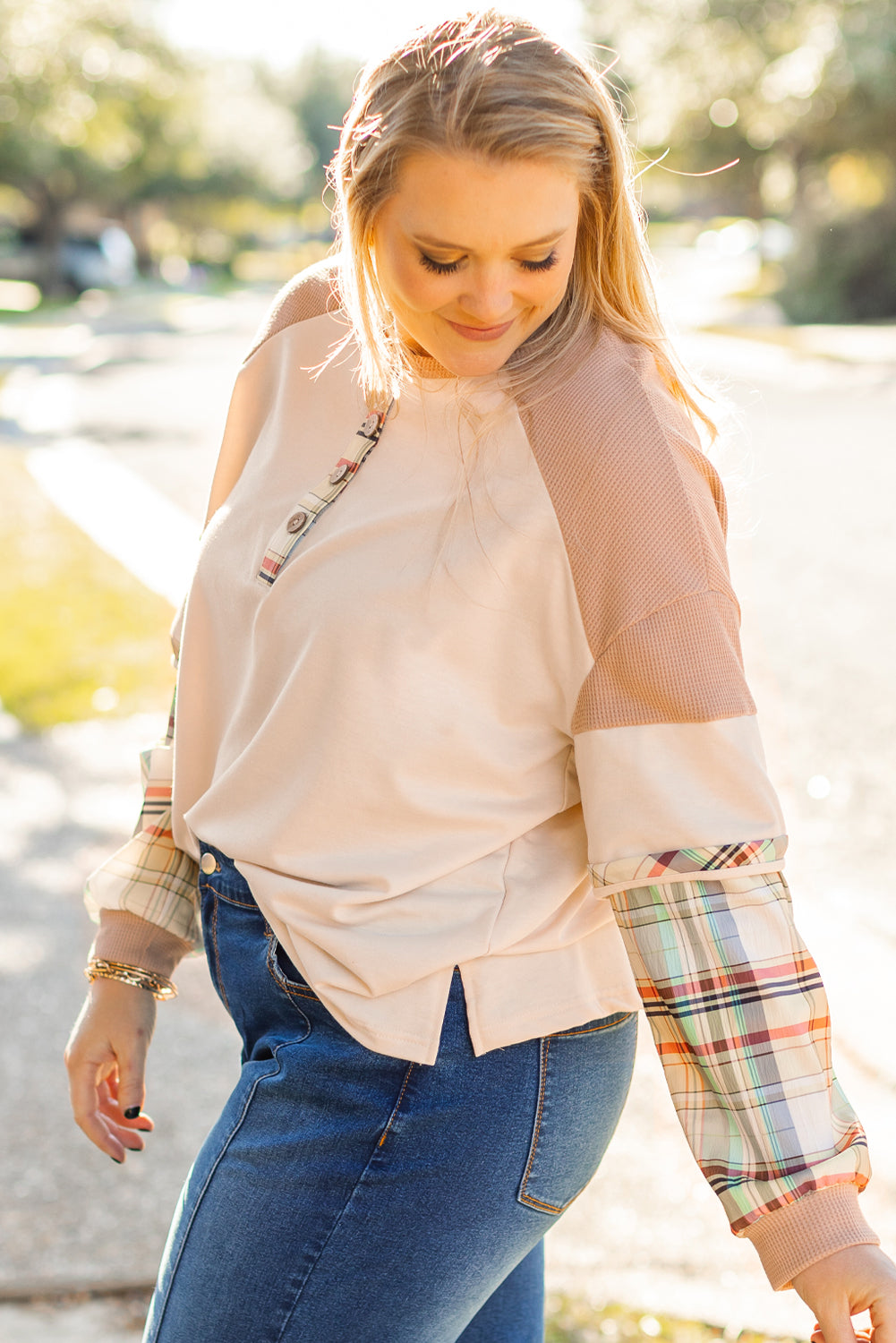 The Plaid Layered Henley Shirt