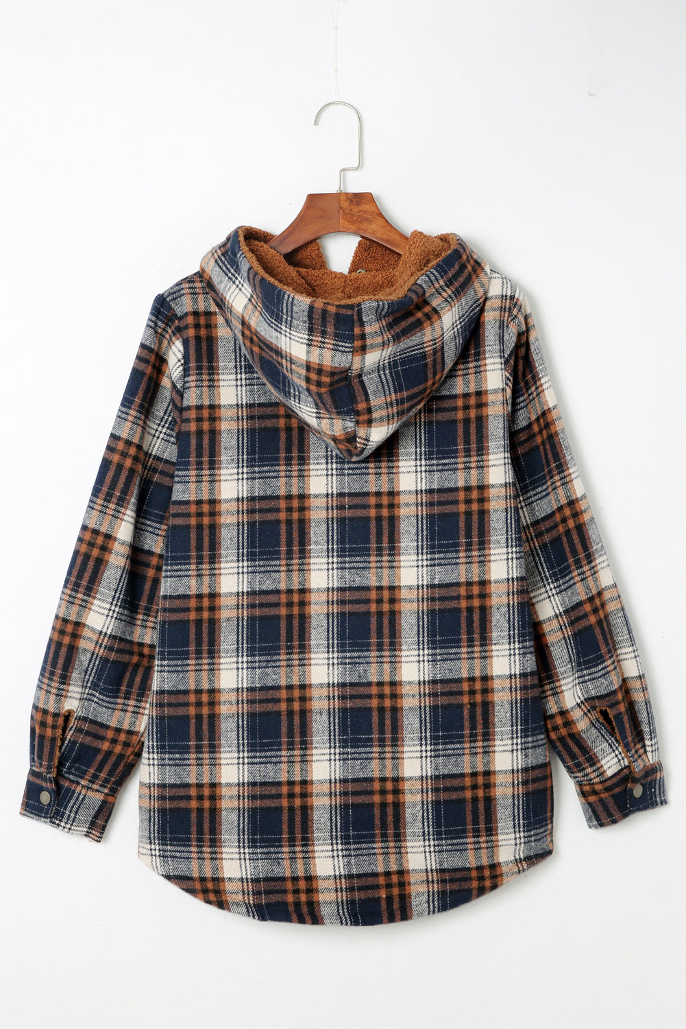 Cozy Plush Plaid Sherpa Hoodie Shacket