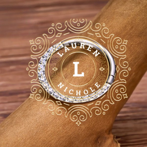 Luxe Titanium Hoop Rings with Opulent CZ Stones