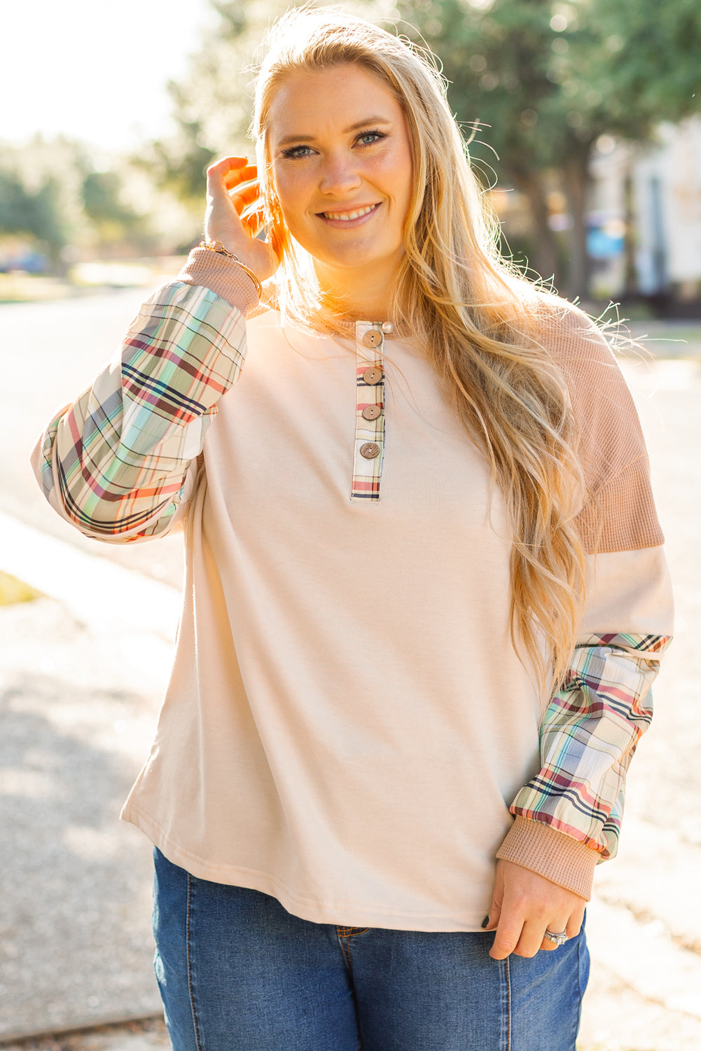 The Plaid Layered Henley Shirt