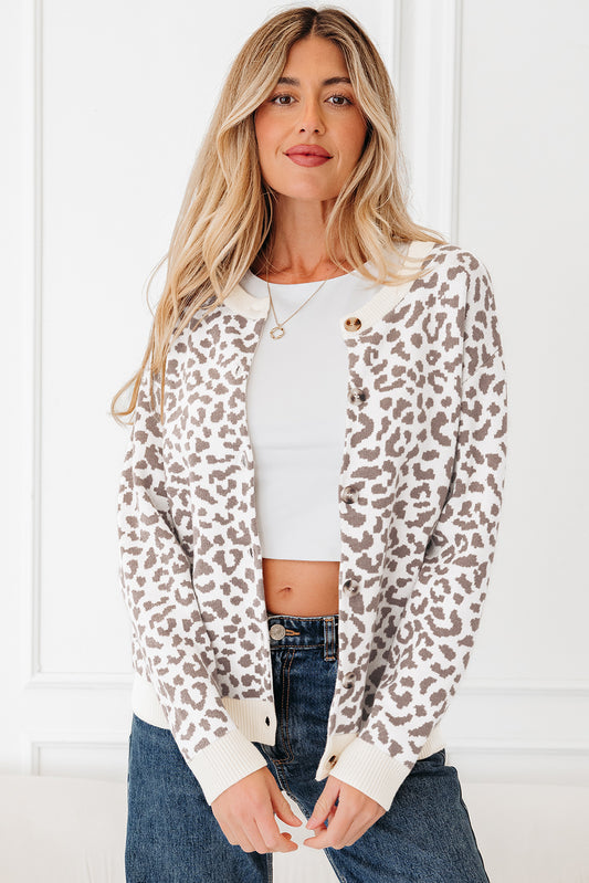 LaurenNichole Clàssic Khaki Leopard Knit Cardigan