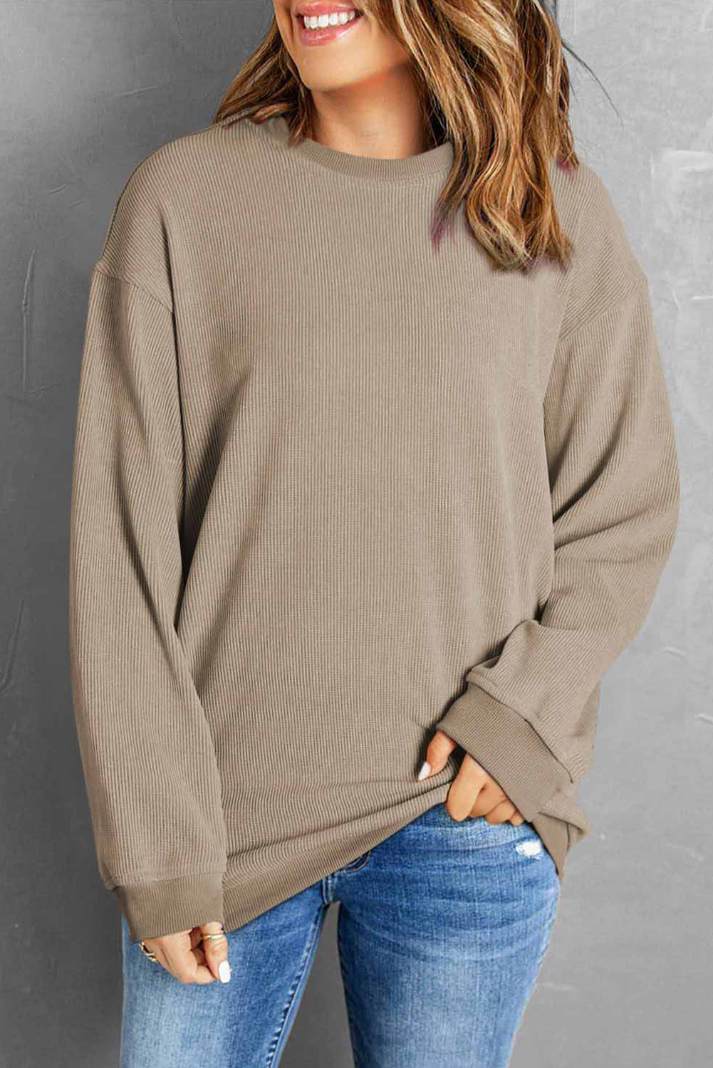 Comfy Corduroy Boyfriend Sweatshirt in 6 Colors ( S-2X)