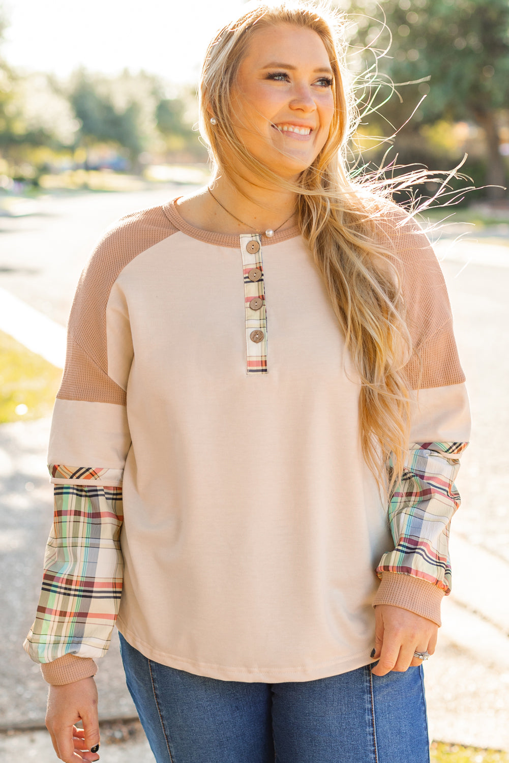 The Plaid Layered Henley Shirt