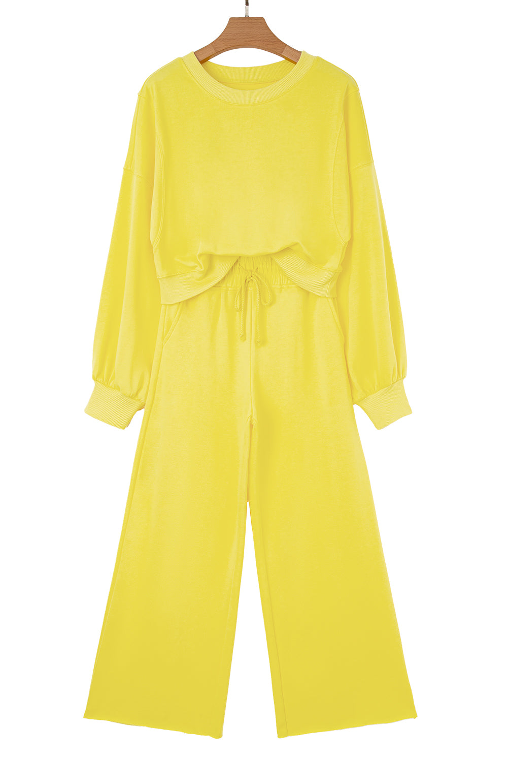 Comfy Ruffle Sleeve Wide Legged Sweatsuit Outfit in 3 Colors