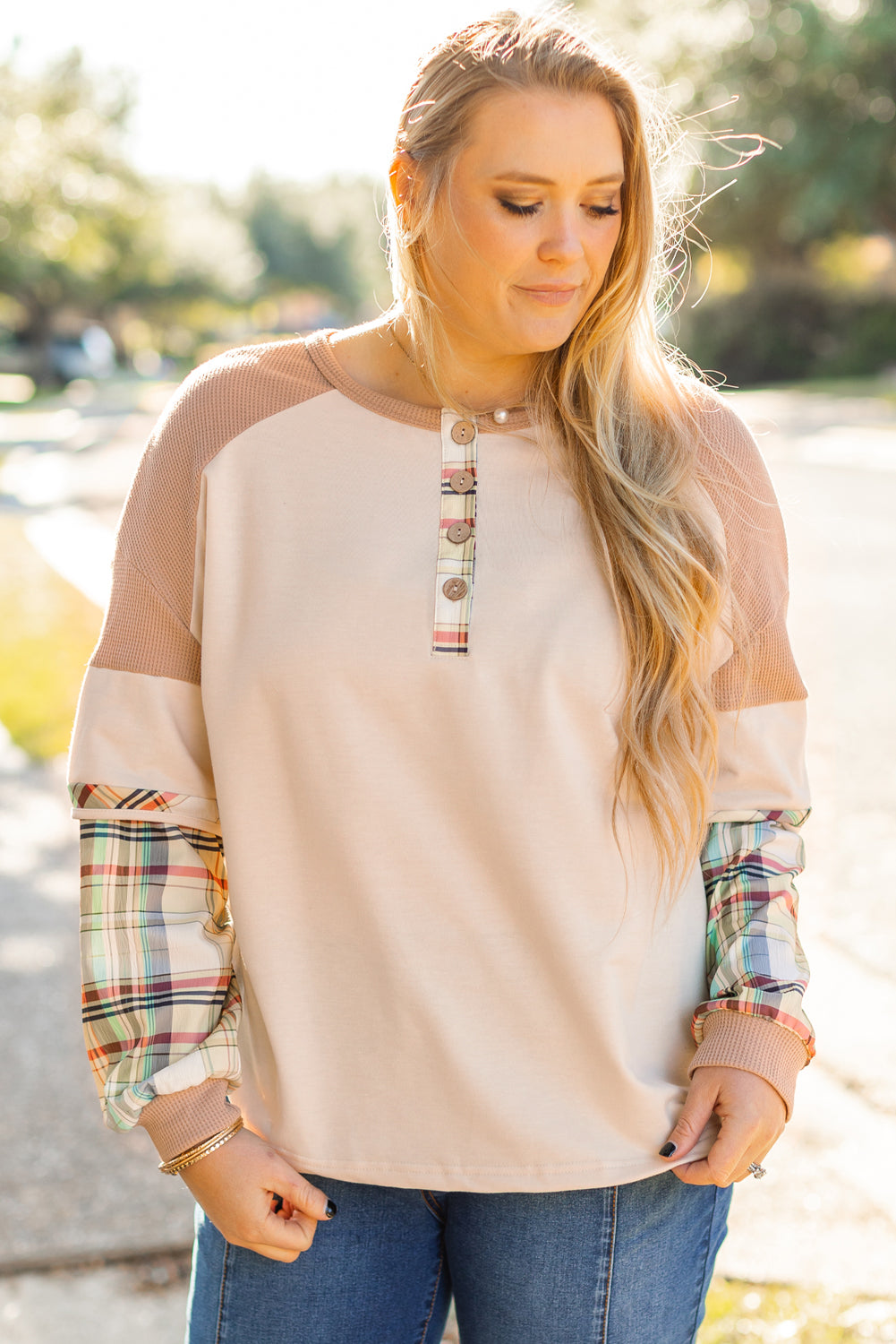 The Plaid Layered Henley Shirt