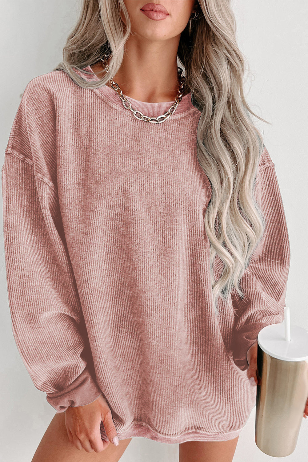 Comfy Corduroy Boyfriend Sweatshirt in 6 Colors ( S-2X)