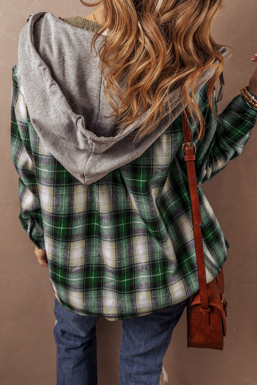 Cozy Red Plaid Hoodie Shacket