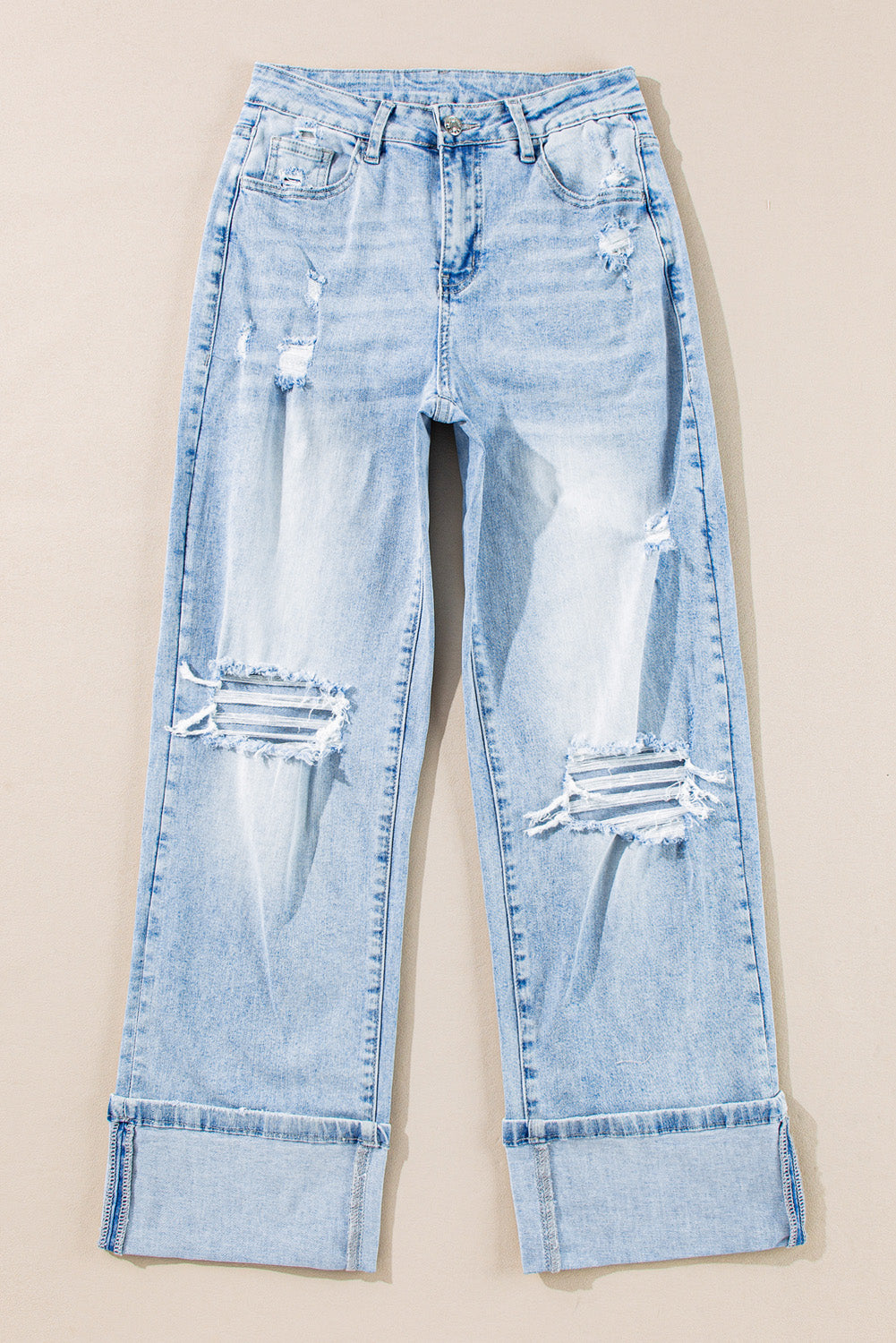 The Classic Distressed Straight Legged Ankle Jeans (Size 6 - 16)