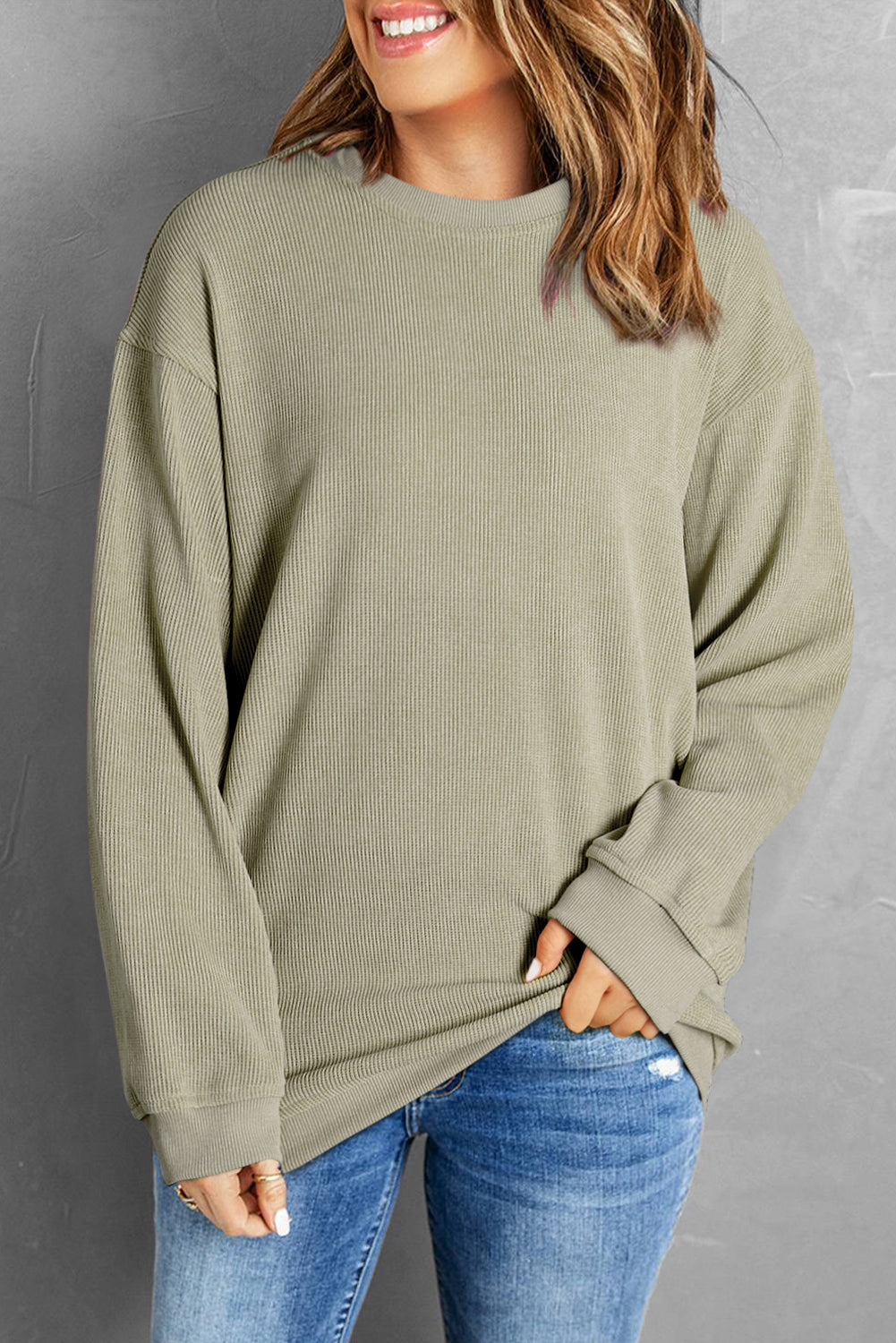 Comfy Corduroy Boyfriend Sweatshirt in 6 Colors ( S-2X)