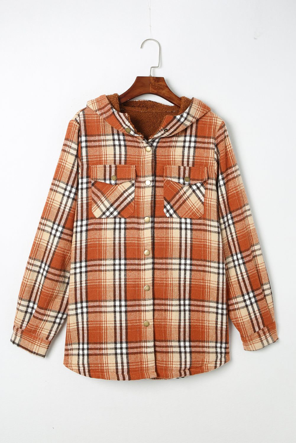 Cozy Plush Plaid Sherpa Hoodie Shacket