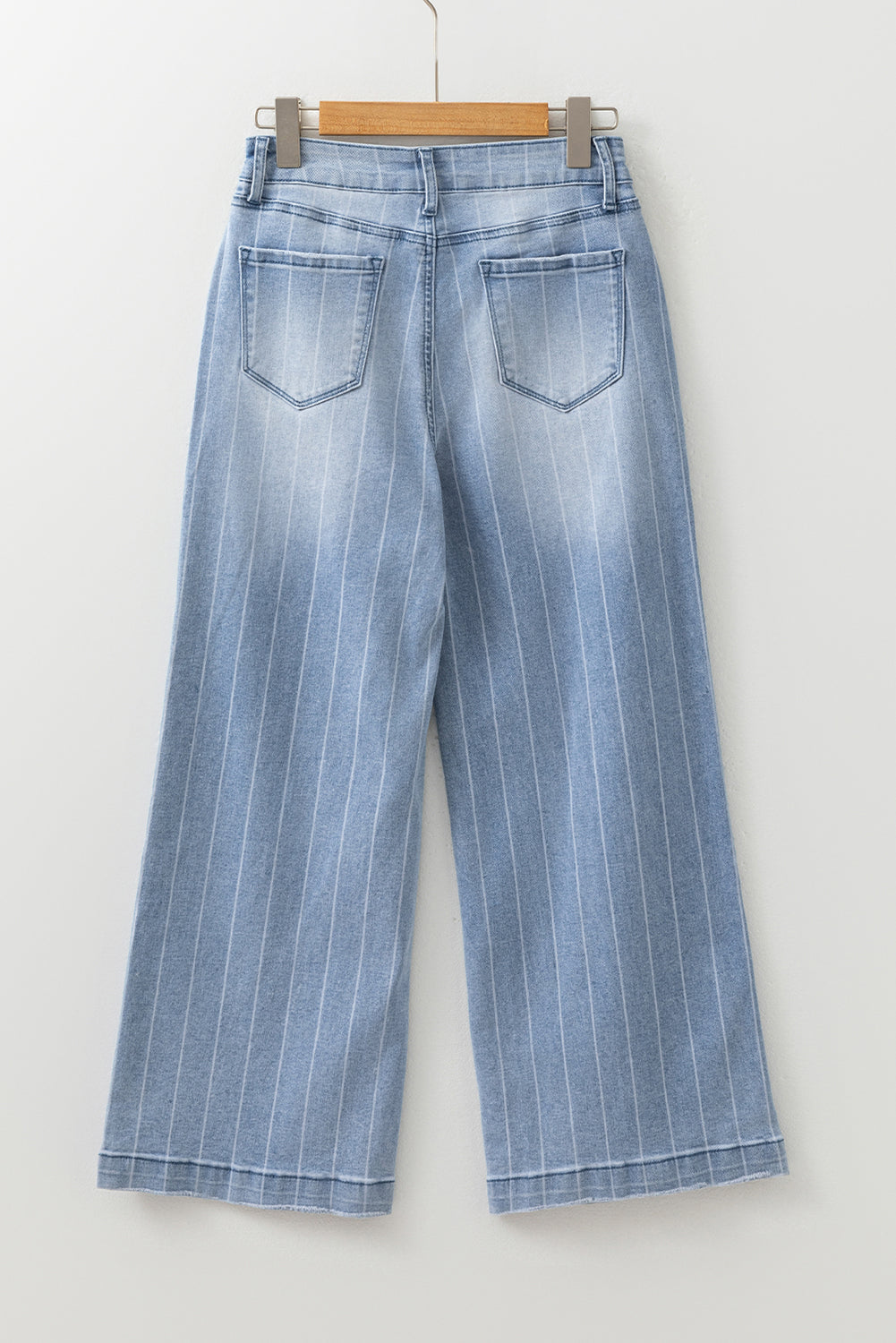 Comfy Multi Button Pinstripe Wide Leg Jeans (Size 4 - 16)