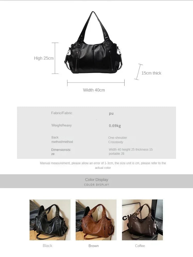 Light Vegan Leather Handbags in 3 Colors