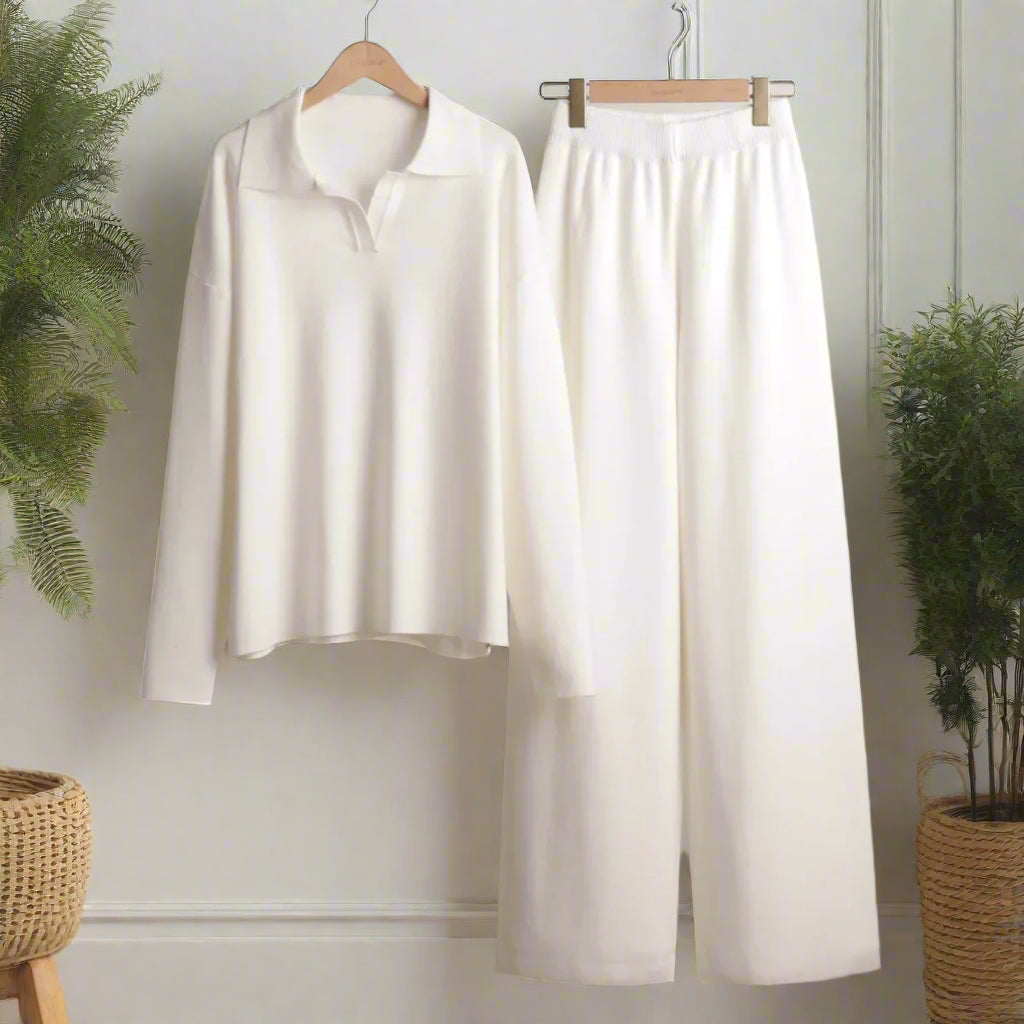 Soft Polo Knit Collared Polo Sweater Outfit in 6 Colors