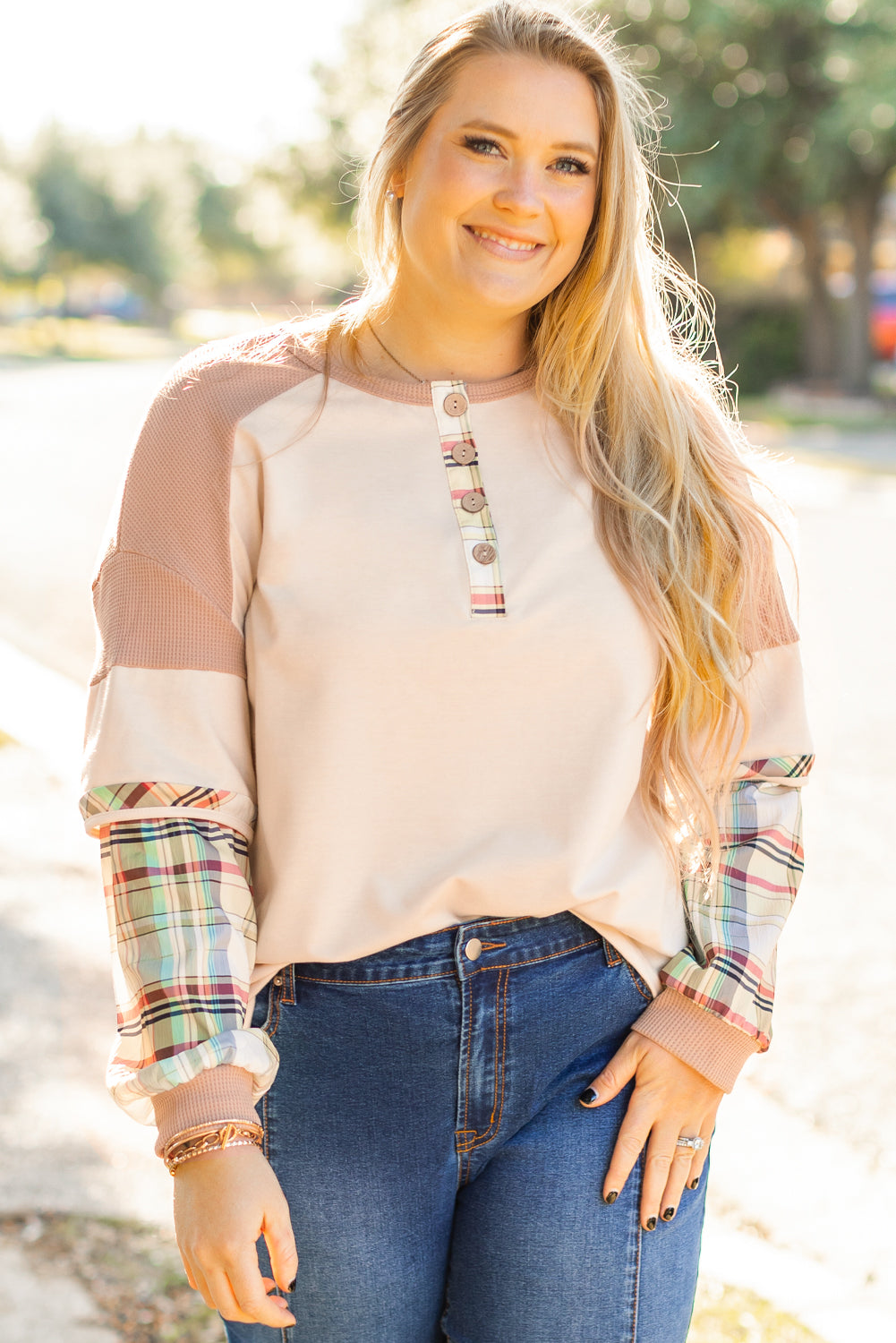 The Plaid Layered Henley Shirt