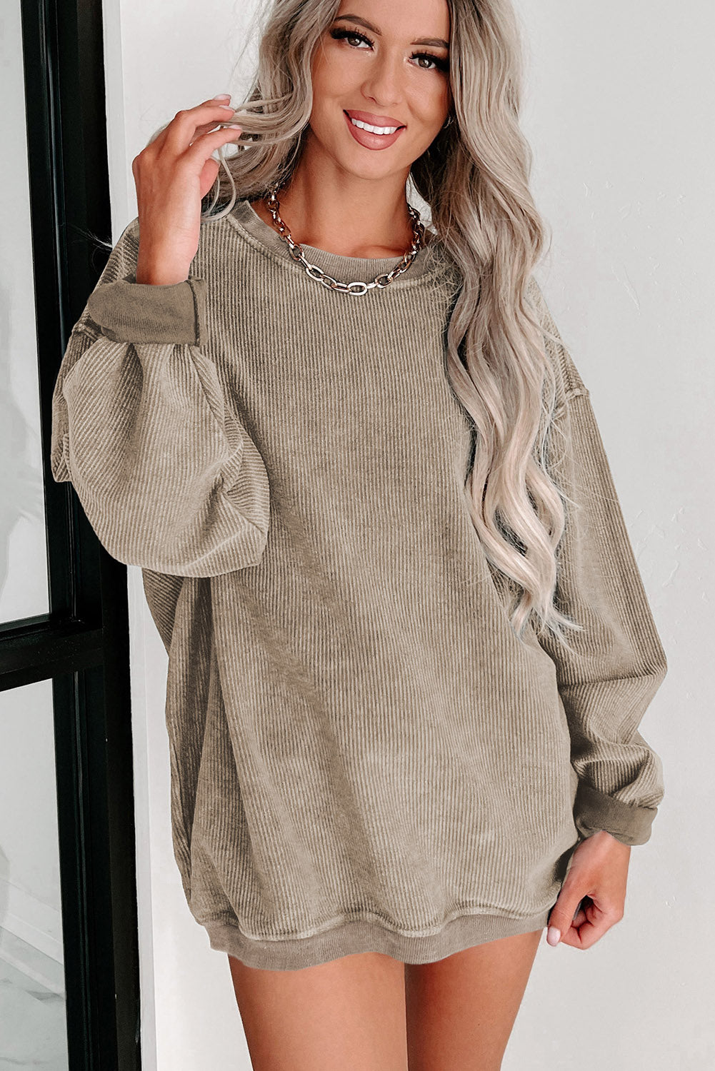 Comfy Corduroy Boyfriend Sweatshirt in 6 Colors ( S-2X)