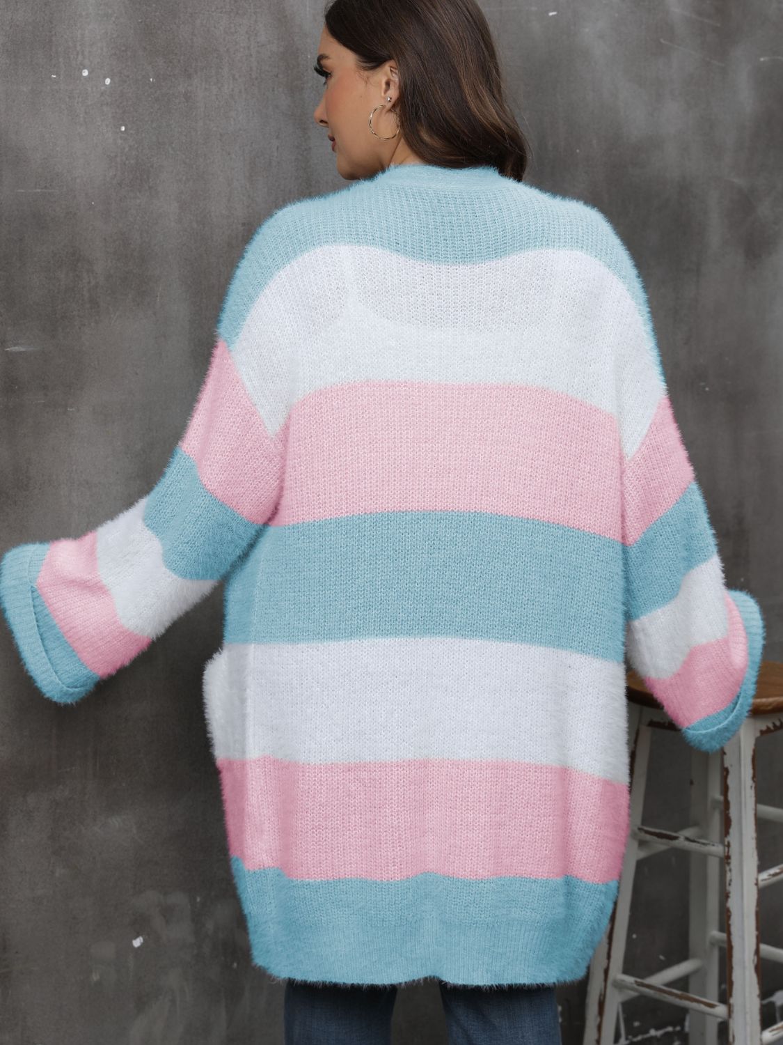 Classic Stripe Cardigan in 3 Colors. XL - 3X
