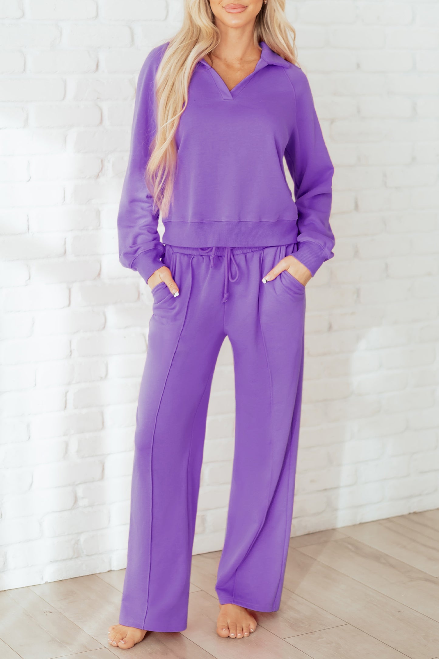 Cozy Activepologie Polo Sweatsuit with Tailored Sweatpants in 2 Colors