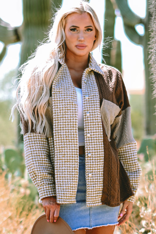 The LaurenNichole Houndstooth Knit  Shacket