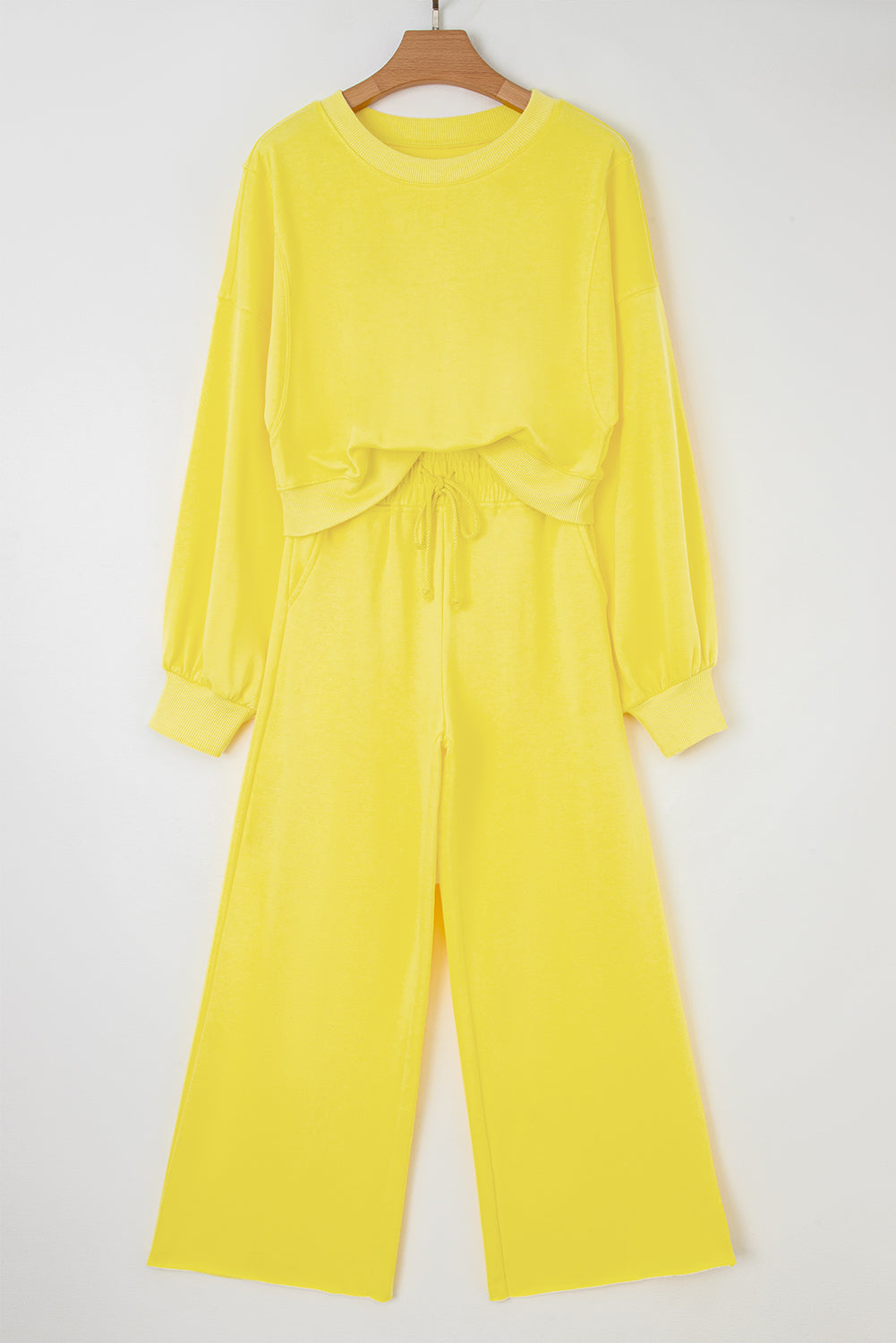 Comfy Ruffle Sleeve Wide Legged Sweatsuit Outfit in 3 Colors