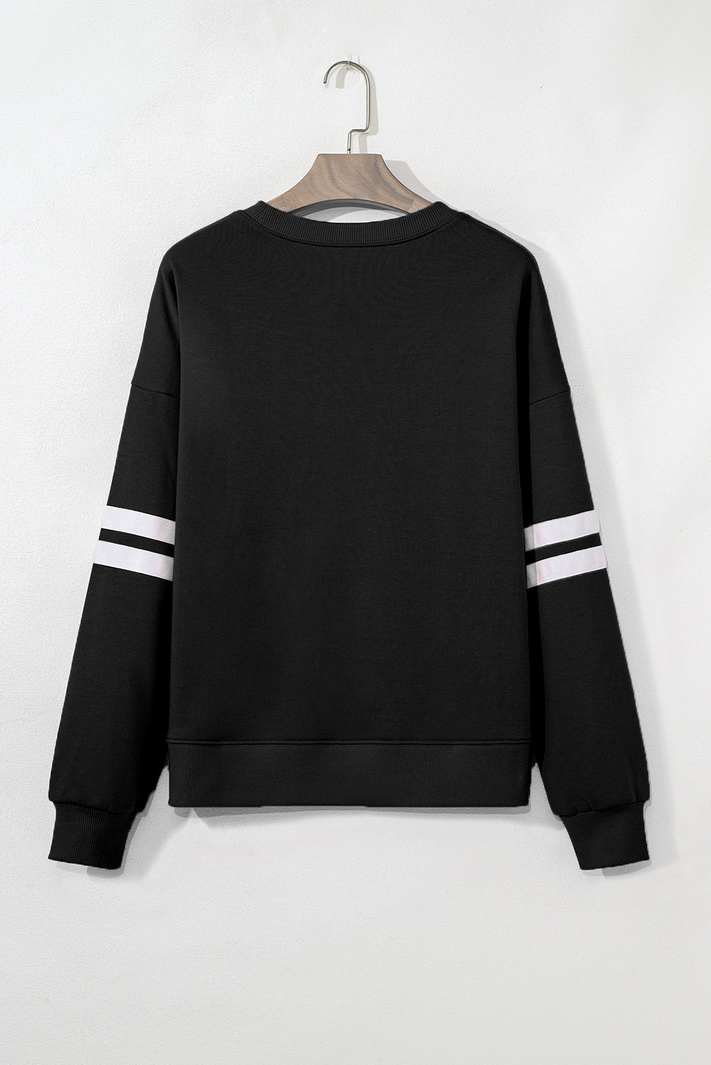 Activepologie Comfy Black Varsity Stripe Oversized Sweatshirt in 5 Colors