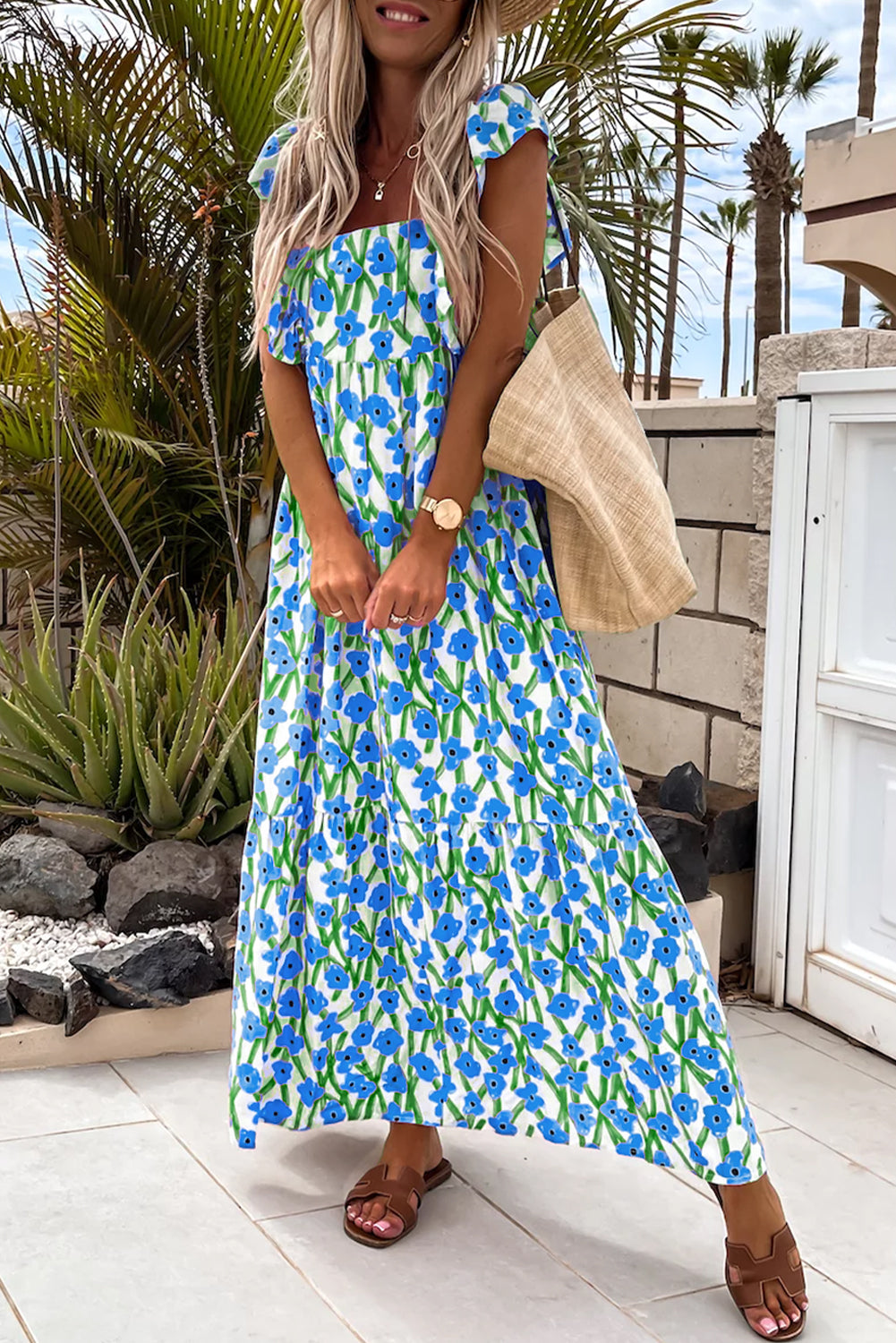 Elegant Floral Ruffled Summer Dress in 2 Colors (S - 2X)
