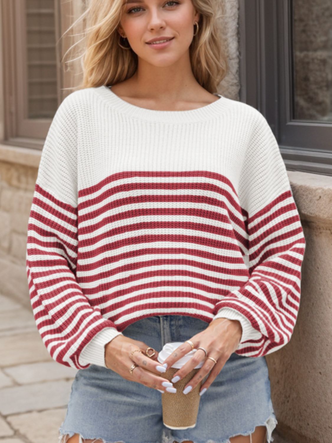 Colorblock Casual Striped Sweater in 4 Colors