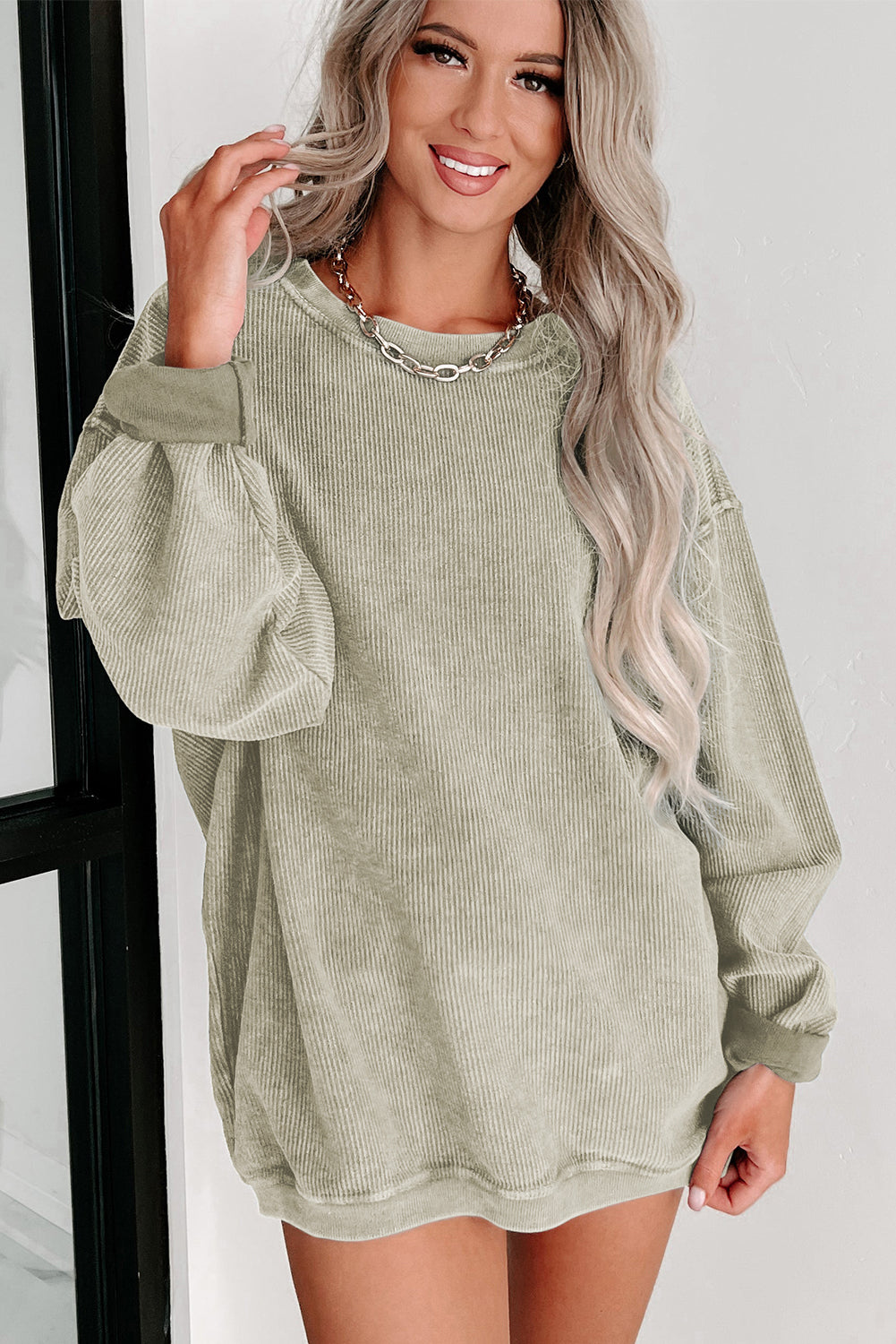 Comfy Corduroy Boyfriend Sweatshirt in 6 Colors ( S-2X)