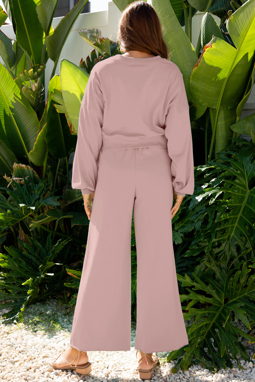 Comfy Ruffle Sleeve Wide Legged Sweatsuit Outfit in 3 Colors