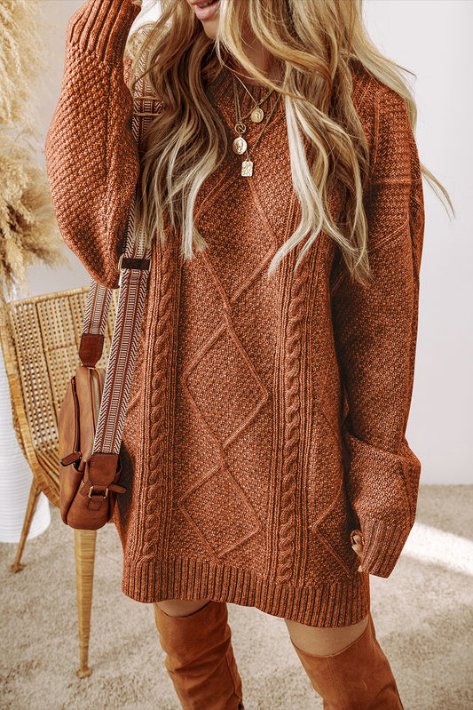 LaurenNichole Cozy Cable Knit Boyfriend Sweater