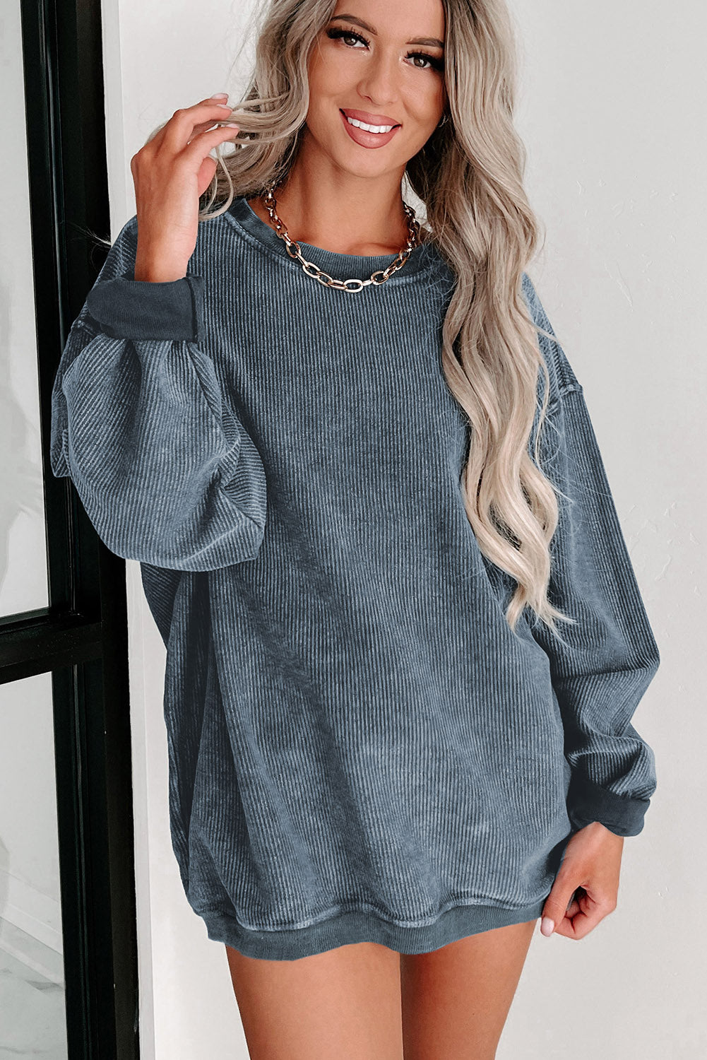 Comfy Corduroy Boyfriend Sweatshirt in 6 Colors ( S-2X)