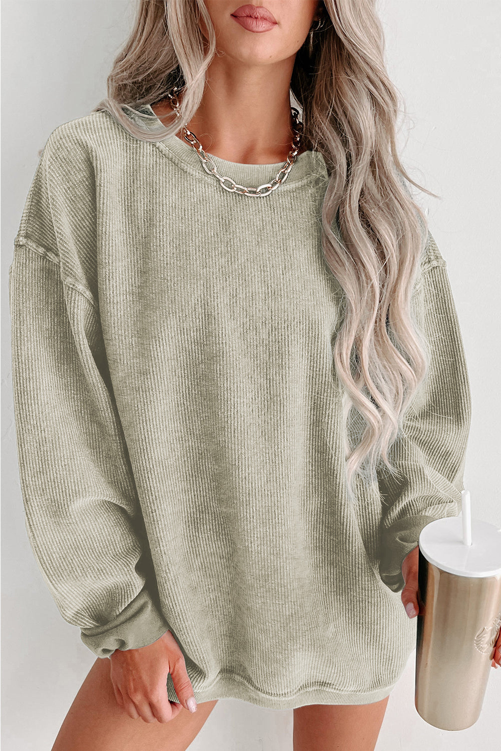 Comfy Corduroy Boyfriend Sweatshirt in 6 Colors ( S-2X)