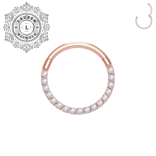 Luxe Titanium Hoop Rings with Opulent CZ Stones