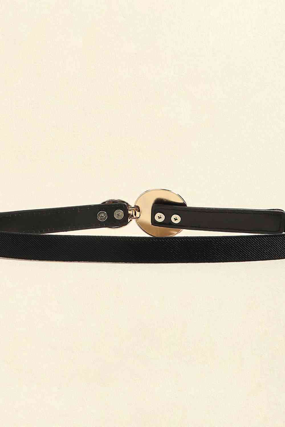 3 Vegan Leather Circle Skinny Belt