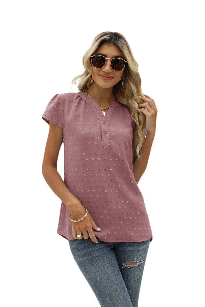 Swiss Dot Tunic Shirt ( 9 Colors / S - 2X )