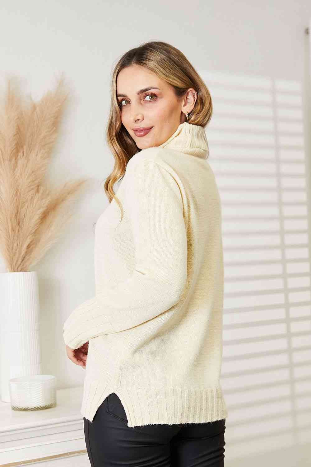 Cream Turtleneck Sweater (S/M - 2X/3X)