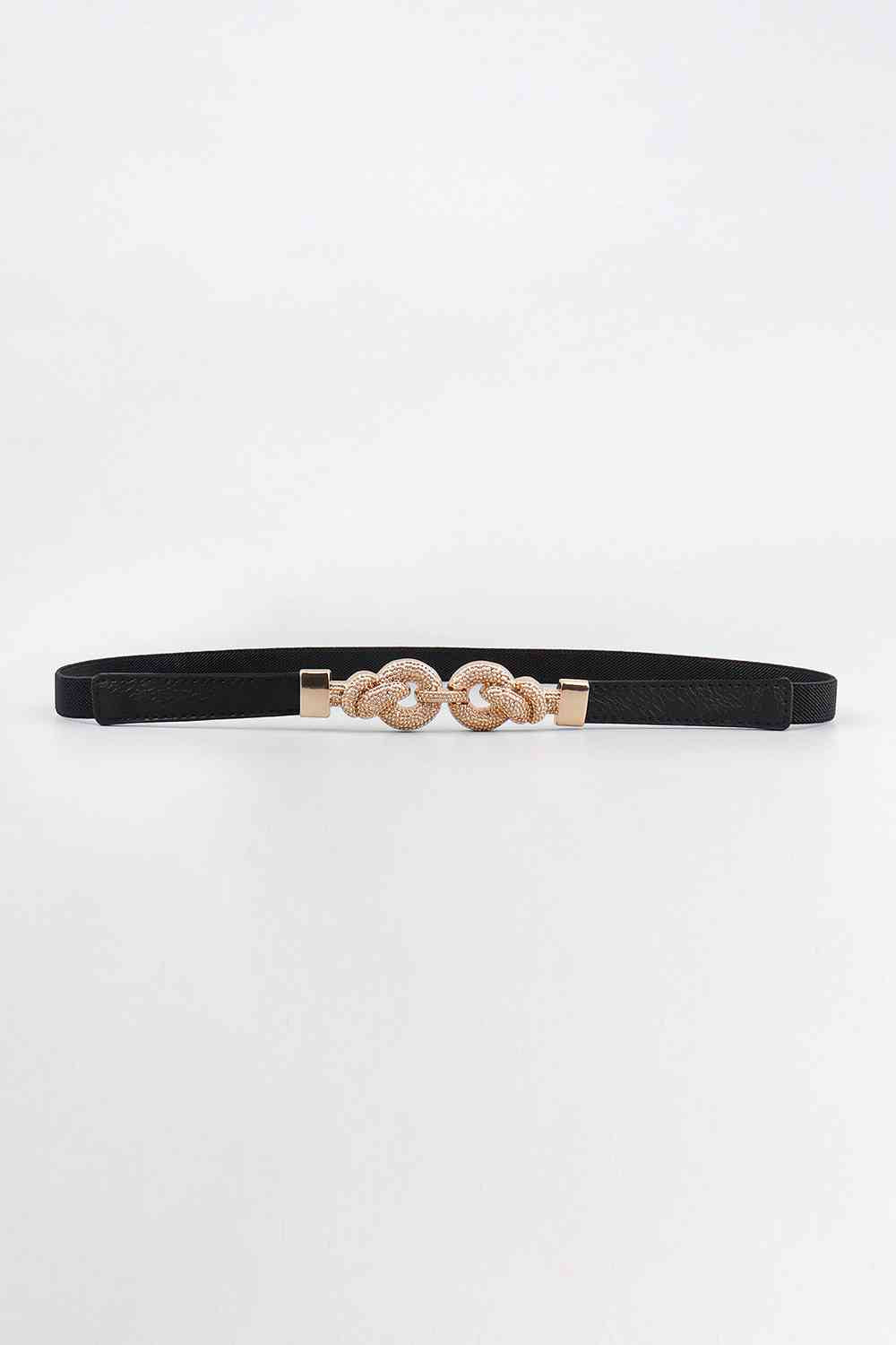 3 Zinc Alloy Vegan Leather Thin Belt