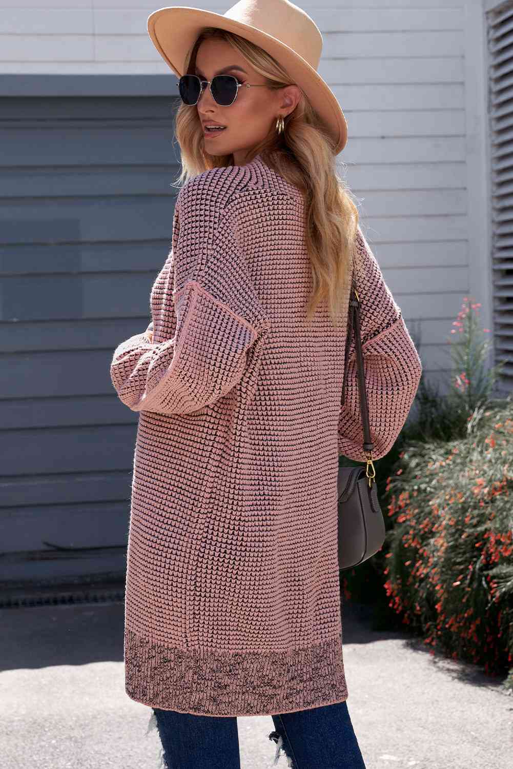 5 Woven Heather Longline Cardigan