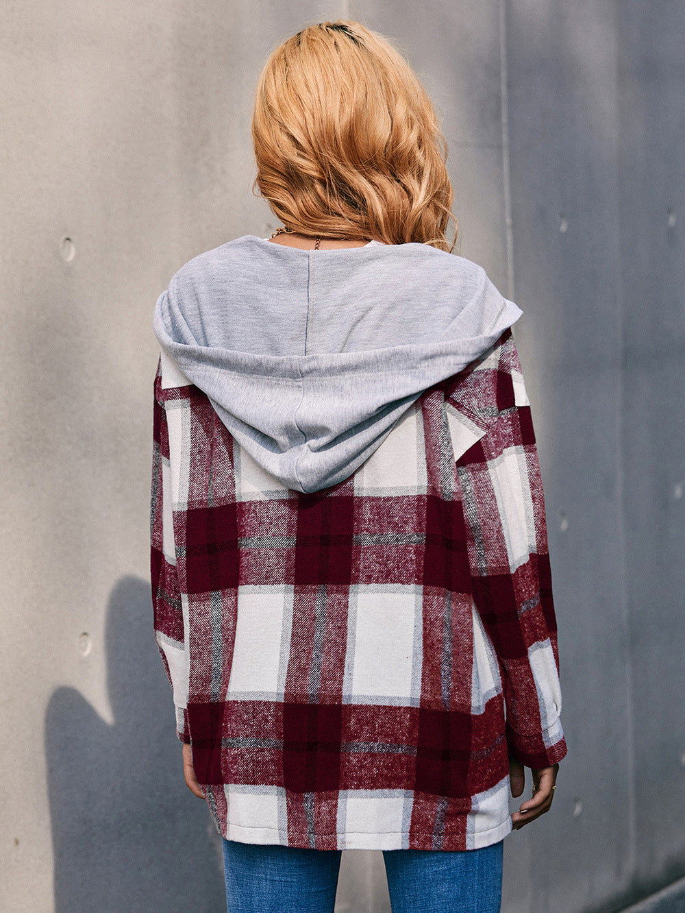 Plaid Boyfriend Hoodie Jacket