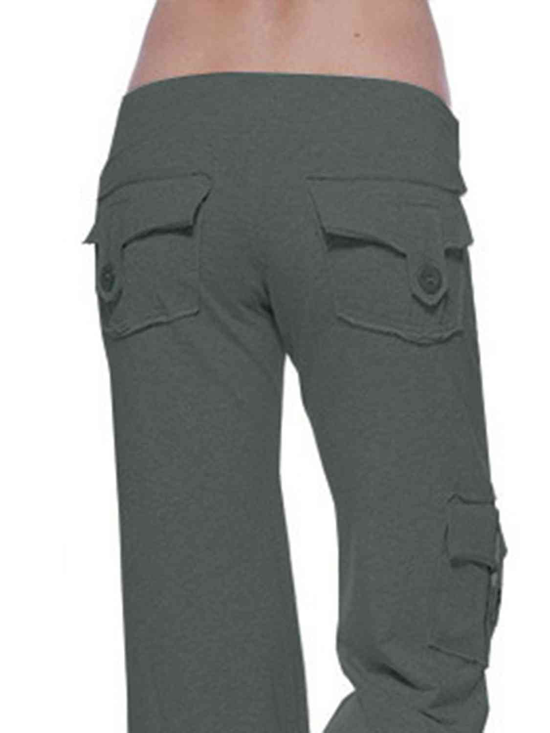 Mid Tie Waist Cargo Pants