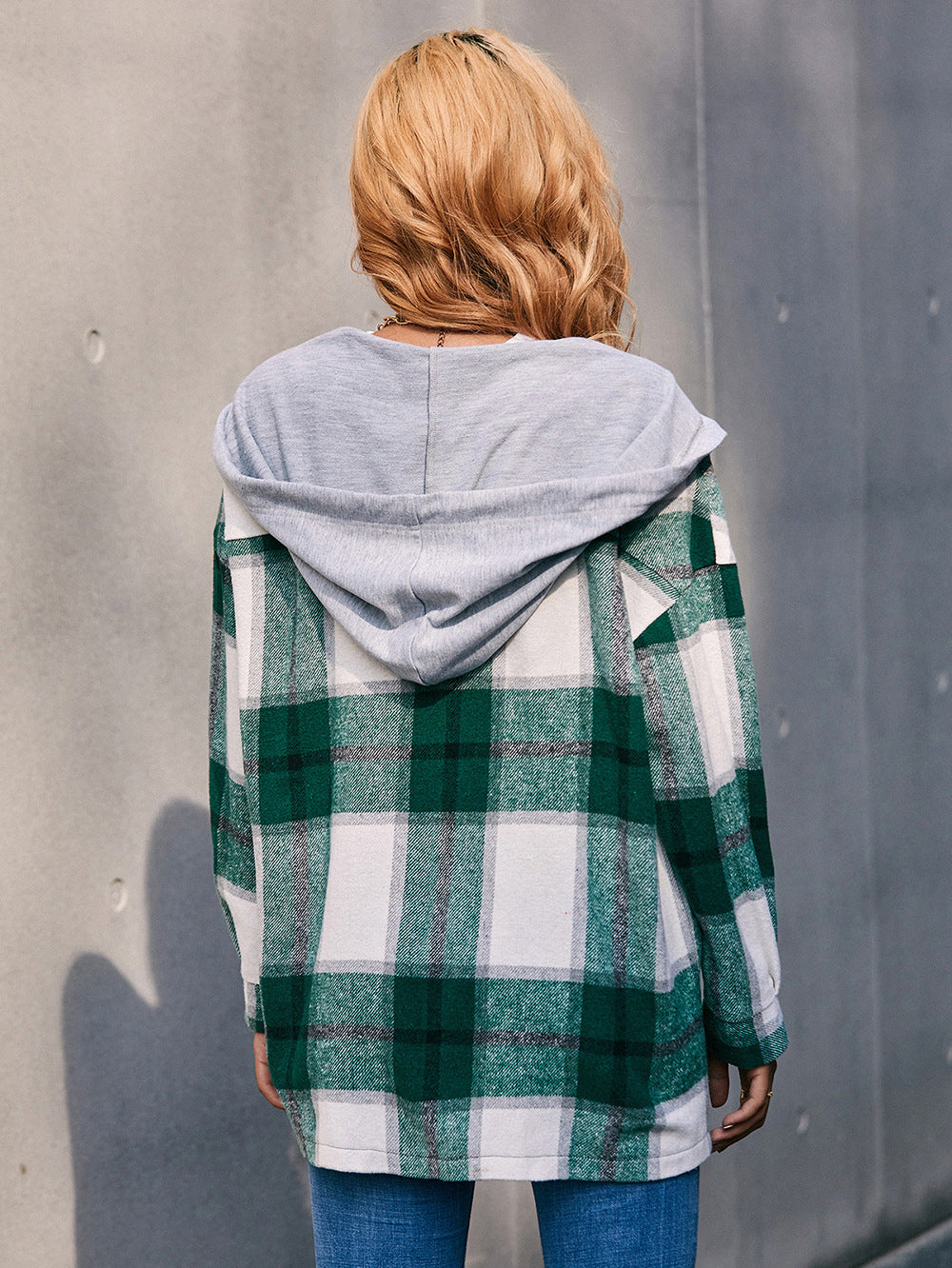 Plaid Boyfriend Hoodie Jacket