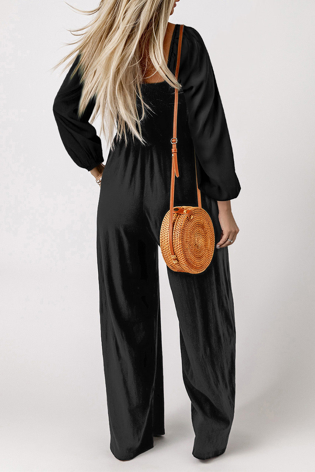 Square Neck Raglan Sleeve Jumpsuit