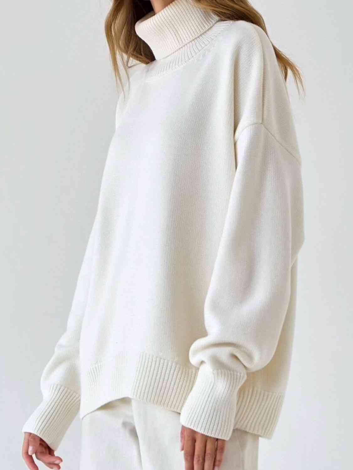 7 Cozy Turtle Neck Dropped Shoulder Sweaters