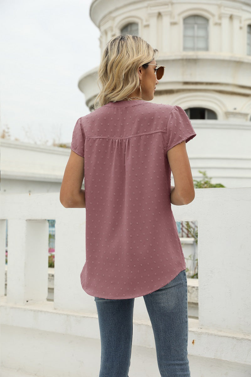 Swiss Dot Tunic Shirt ( 9 Colors / S - 2X )