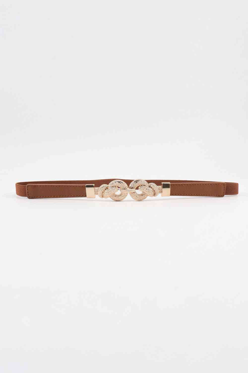 3 Zinc Alloy Vegan Leather Thin Belt