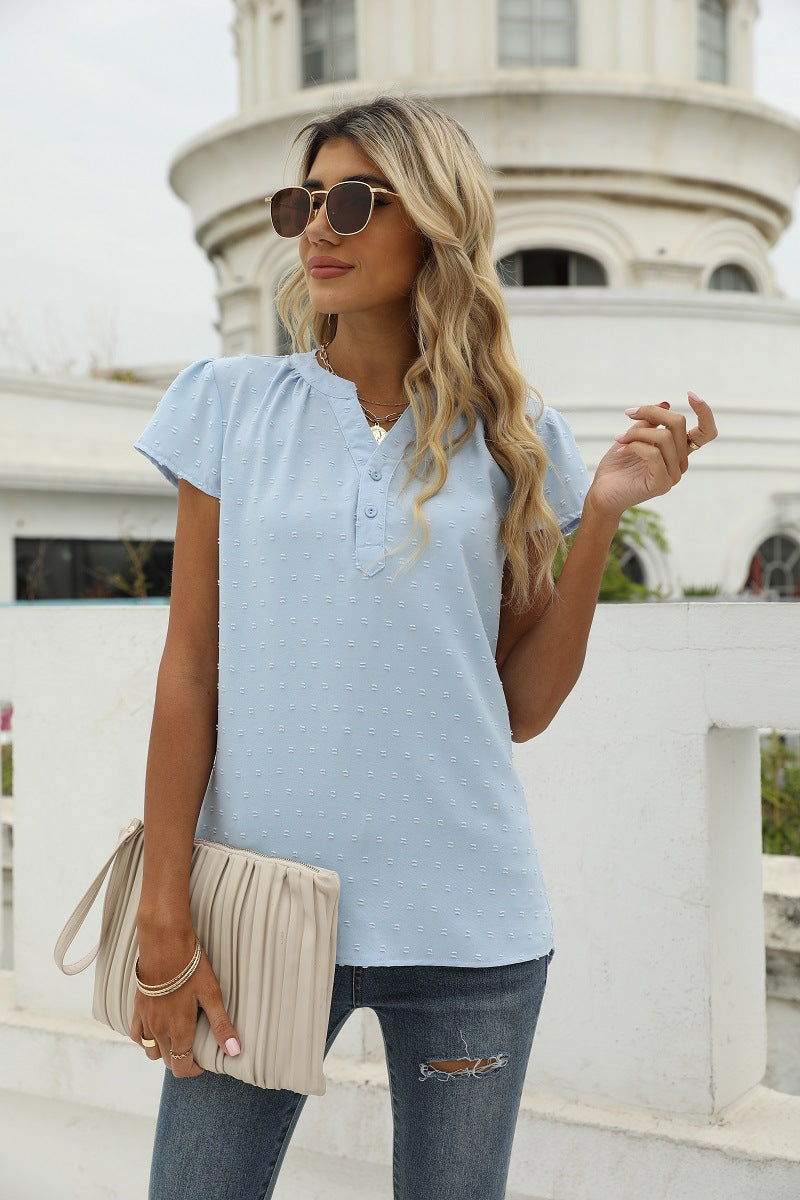 Swiss Dot Tunic Shirt ( 9 Colors / S - 2X )