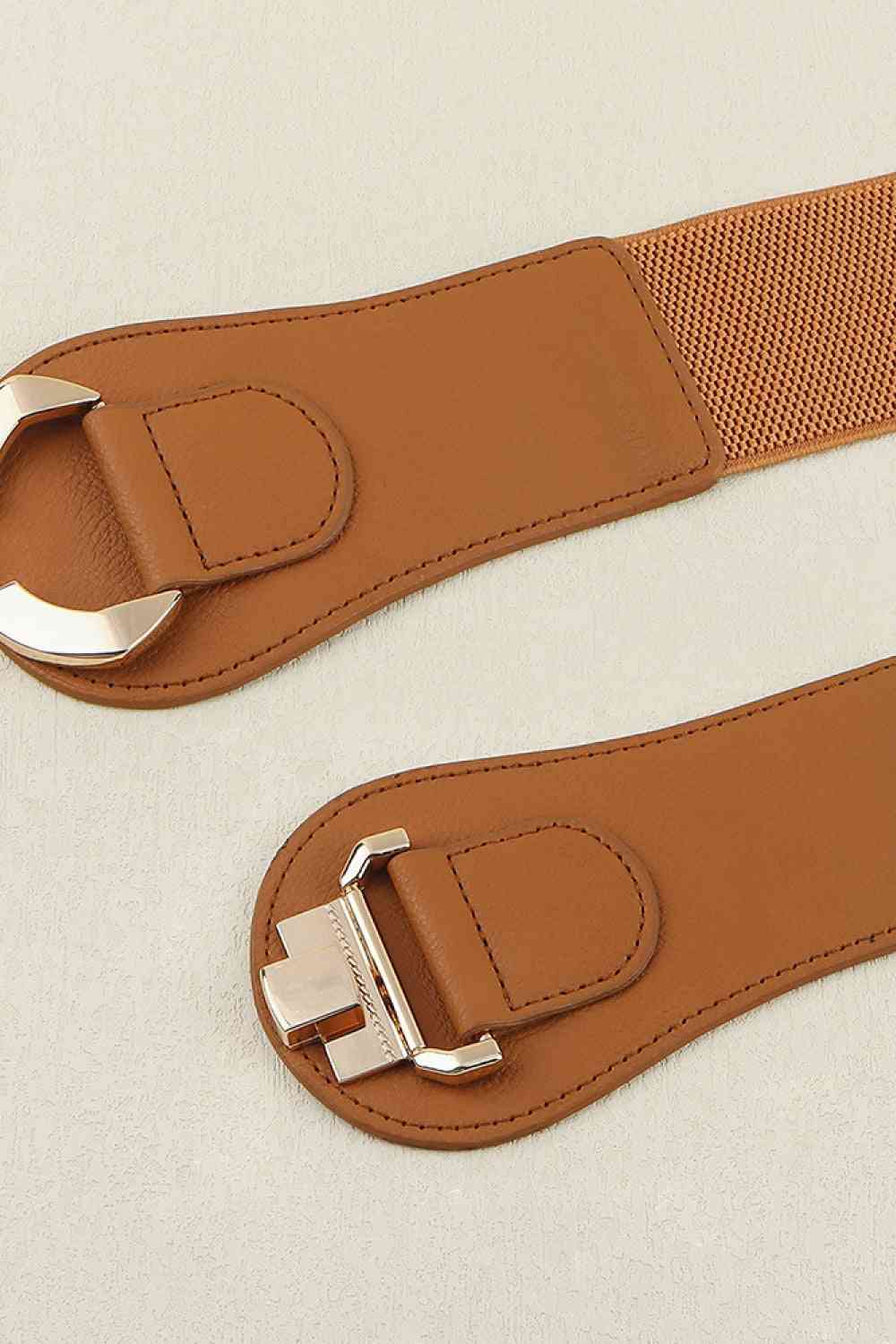 Vegan Leather Buckle Elastic Belt ( 2 Colors)